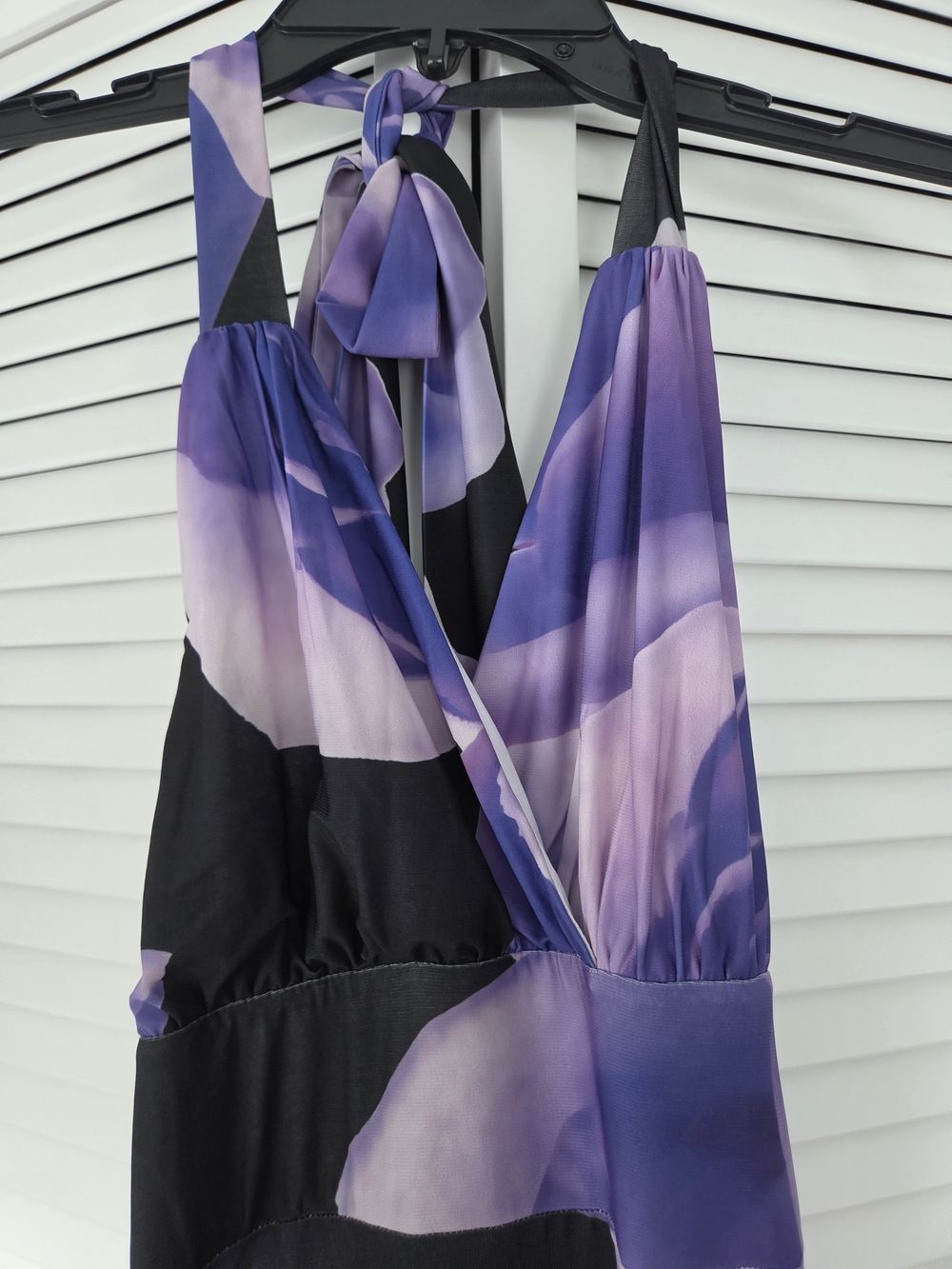 VENUS Black and Purple Floral Halter Maxi Dress - Picture 5 of 8